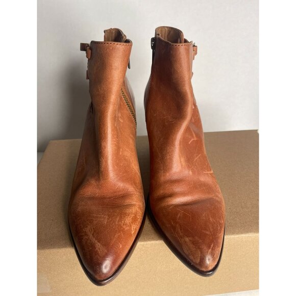 Frye Reed Strappy Booties Cognac Heels Women’s Size 8 M 3478345-COG - Picture 3 of 6